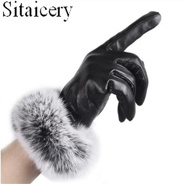 1 pair women' glove pu leather velvet winter driving gloves fur warm outdoor touch screen keep warm gloves mittens, Blue;gray
1 pair women' glove pu leather velvet winter driving gloves fur warm outdoor touch screen keep warm gloves mittens, Blue;gray