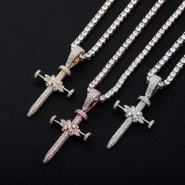 hip hop cross pendant necklace micro pave cubic zirconia pendant with tennis chain rope chain fashion jewelry for gift, Silver
hip hop cross pendant necklace micro pave cubic zirconia pendant with tennis chain rope chain fashion jewelry for gift, Silver