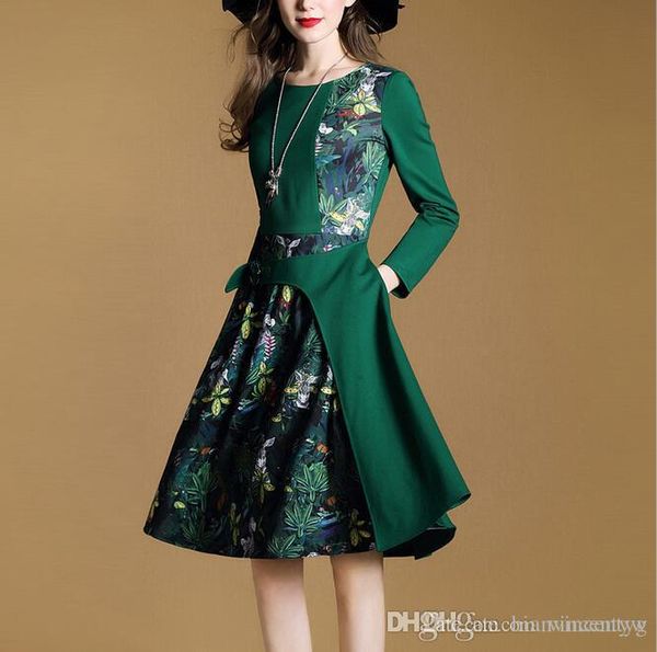 new women clothes autumn spring dress crew neck belted pleated vintage dress long sleeve knitting dress, Black;gray
new women clothes autumn spring dress crew neck belted pleated vintage dress long sleeve knitting dress, Black;gray