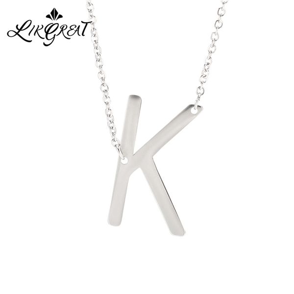 likgreat stainless steel letter alphabet pendant necklaces metal link chain anniversary lovers' necklace fashion jewelry collier, Silver
likgreat stainless steel letter alphabet pendant necklaces metal link chain anniversary lovers' necklace fashion jewelry collier, Silver
