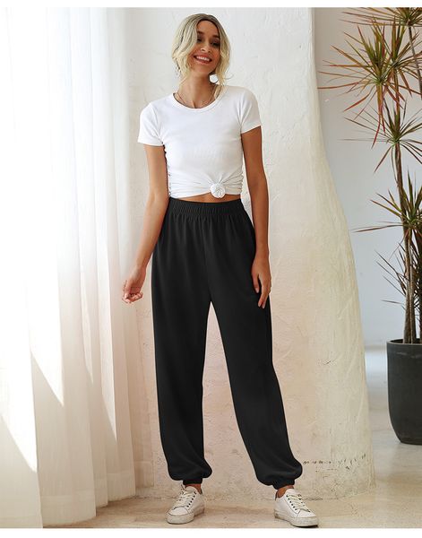 fashion womens sports pants for winter and summer casual solid color track pants loose style designer women pants size s-2xl, Black;white
fashion womens sports pants for winter and summer casual solid color track pants loose style designer women pants size s-2xl, Black;white