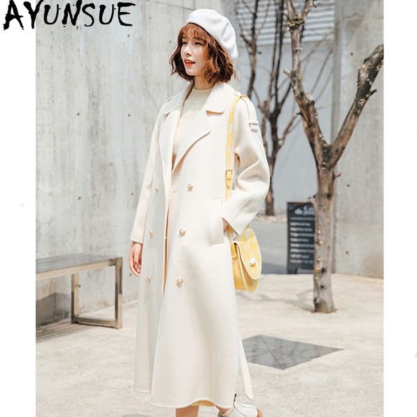 ayunsue 100% wool coat autumn winter jacket women double side woolen coat female jacket korean long jackets abrigo mujer 987065, Black
ayunsue 100% wool coat autumn winter jacket women double side woolen coat female jacket korean long jackets abrigo mujer 987065, Black