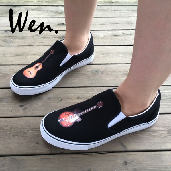 wen men low lazy slip on shoes musical instrument guitar original design women canvas sneakers platform pedal plimsolls cs07, Black
wen men low lazy slip on shoes musical instrument guitar original design women canvas sneakers platform pedal plimsolls cs07, Black