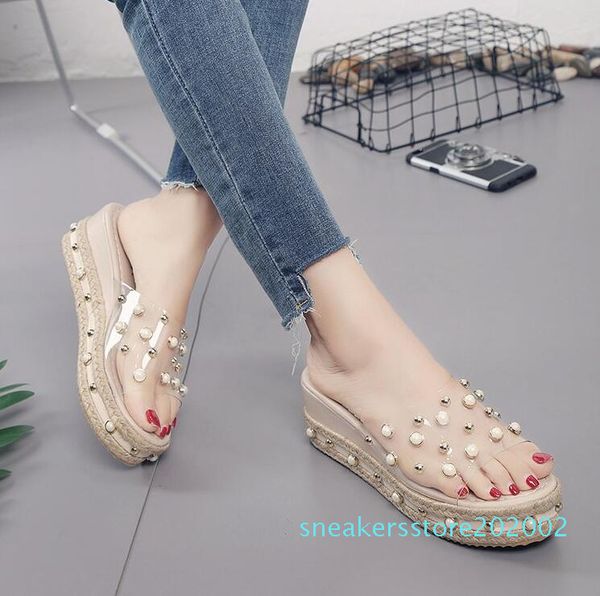 summer women shoes platform slippers beading shoes wedge beach slope flops slippers women summer fashion s02, Black
summer women shoes platform slippers beading shoes wedge beach slope flops slippers women summer fashion s02, Black