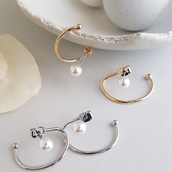 2019 korean earrings for women simulated pearls earrings c shaped pendientes mujer moda gold color jewelry elegant brincos, Silver
2019 korean earrings for women simulated pearls earrings c shaped pendientes mujer moda gold color jewelry elegant brincos, Silver