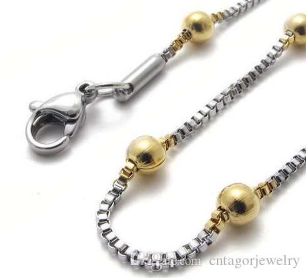lady fashion width 4.0mm 316l stainless steel intermittent gold plated balls beads square box chain necklace(20" inches, Silver
lady fashion width 4.0mm 316l stainless steel intermittent gold plated balls beads square box chain necklace(20" inches, Silver