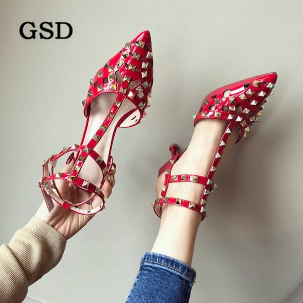 women pumps pointed toe high heels fashion women shoes rivets pumps patent leather ankle strap high heel shoes zapatos mujer, Black
women pumps pointed toe high heels fashion women shoes rivets pumps patent leather ankle strap high heel shoes zapatos mujer, Black