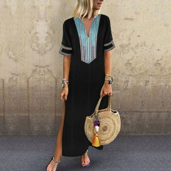 laamei 2020 new womens boho long dress summer slim flower print short sleeve slit dress beach black dresses plus size 5xl, Black;gray
laamei 2020 new womens boho long dress summer slim flower print short sleeve slit dress beach black dresses plus size 5xl, Black;gray
