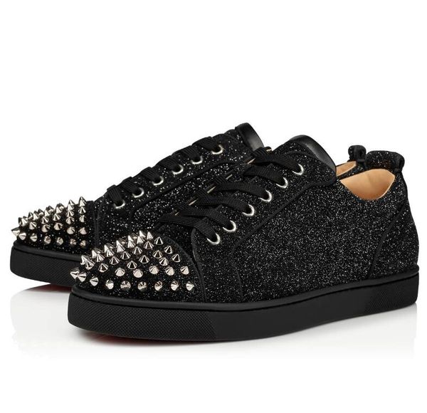 designer brand suede rhinestone red bottom shoes men women's flat red sole shoes low sneaker lace-up casual leisure trainer footwear, Black
designer brand suede rhinestone red bottom shoes men women's flat red sole shoes low sneaker lace-up casual leisure trainer footwear, Black