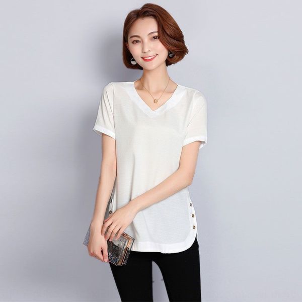 zu0cv women's short-sleeved new long skirt t- shirt korean style large size women's loose slimming v-neck t-shirt mid-length all, White
zu0cv women's short-sleeved new long skirt t- shirt korean style large size women's loose slimming v-neck t-shirt mid-length all, White