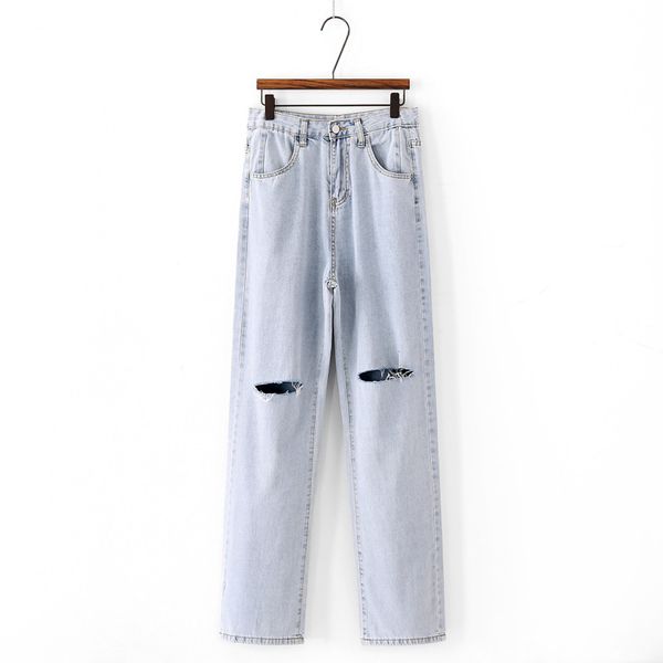 summer thin new high waisted pants with a sense of draping, loose and thin, with holes, straight bobbin pants are soft, Blue
summer thin new high waisted pants with a sense of draping, loose and thin, with holes, straight bobbin pants are soft, Blue