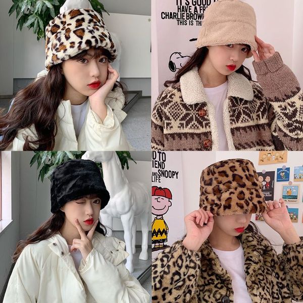 women winter thick warm bucket hat fluffy plush leopard solid color flat wide brim packable panama fisherman cap, Blue;gray
women winter thick warm bucket hat fluffy plush leopard solid color flat wide brim packable panama fisherman cap, Blue;gray