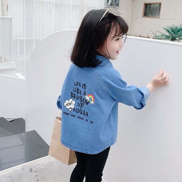 girls rainbow denim 2020 autumn new shirt shirt korean style girl casual baby long sleeve top, White;black
girls rainbow denim 2020 autumn new shirt shirt korean style girl casual baby long sleeve top, White;black