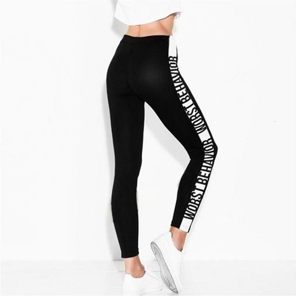 new leggings side letter worst behavior women slim fitness leggings high waist elastic workout leggings for gym jogging gothic, Black
new leggings side letter worst behavior women slim fitness leggings high waist elastic workout leggings for gym jogging gothic, Black