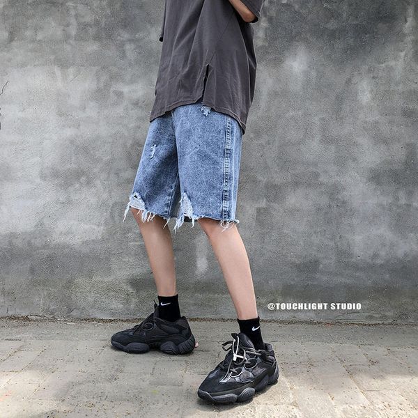 summer hole denim shorts men's fashion retro casual short jeans men streetwear wild loose hip hop ripped denim shorts -2xl, Blue
summer hole denim shorts men's fashion retro casual short jeans men streetwear wild loose hip hop ripped denim shorts -2xl, Blue