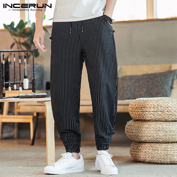 striped men pants 2020 drawstring streetwear pockets baggy casual harem trousers men harajuku joggers pantalon plus size incerun, Black
striped men pants 2020 drawstring streetwear pockets baggy casual harem trousers men harajuku joggers pantalon plus size incerun, Black