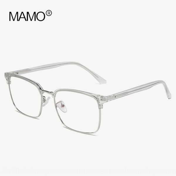 h16125 simple business men's square all-match eyebrow simple business frame tr metal mixed plain mirror with mirror, Silver
h16125 simple business men's square all-match eyebrow simple business frame tr metal mixed plain mirror with mirror, Silver