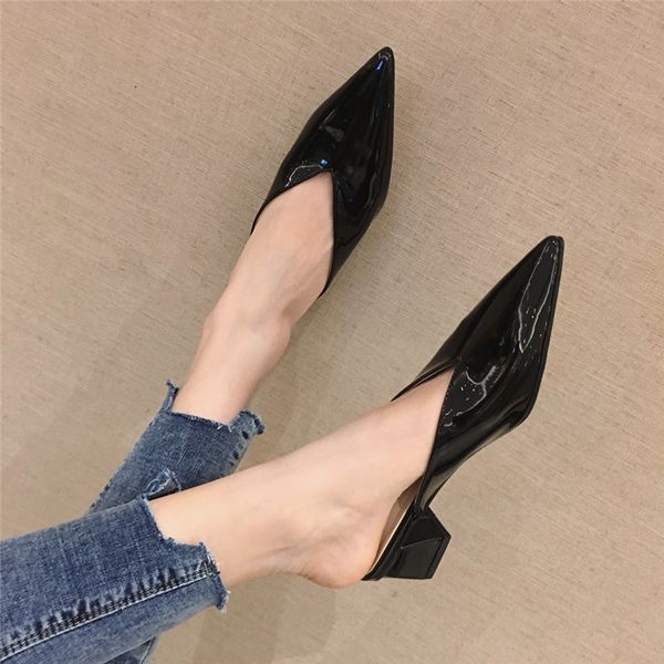 2020 new woman mules shoes summer outside korean fashion 5cm block low high heels slippers designer women slip on casual slides, Black
2020 new woman mules shoes summer outside korean fashion 5cm block low high heels slippers designer women slip on casual slides, Black