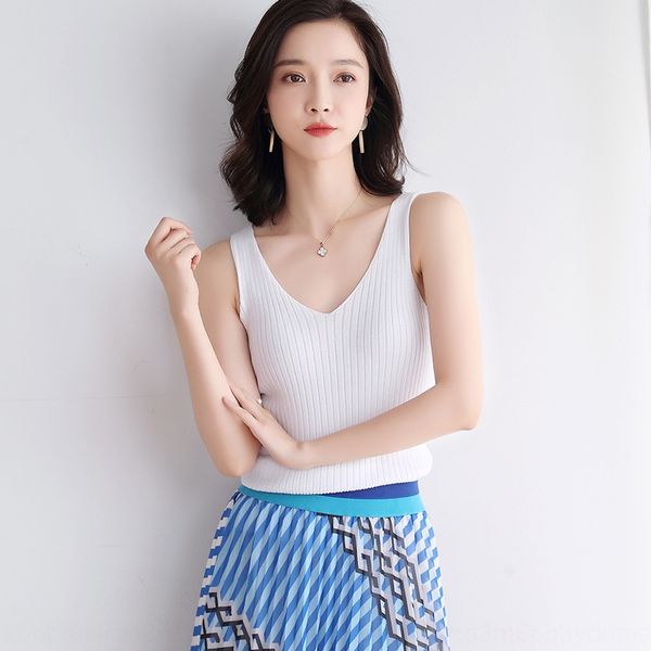 tencel knitted v-neck camisole female summer black white base shirt shirt outside short sleeveless top, Camo
tencel knitted v-neck camisole female summer black white base shirt shirt outside short sleeveless top, Camo