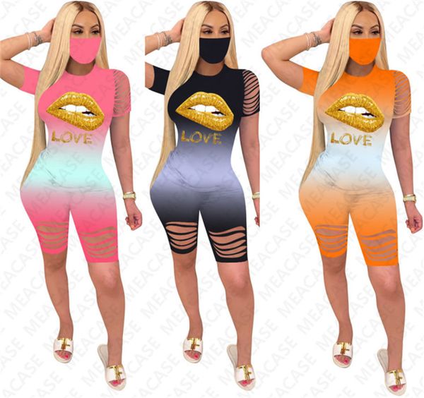 women lips print tracksuit letters color gradient t-shirt shorts sets fashion ripple hole outfit summer two piece clothing sportwear d7609, White
women lips print tracksuit letters color gradient t-shirt shorts sets fashion ripple hole outfit summer two piece clothing sportwear d7609, White