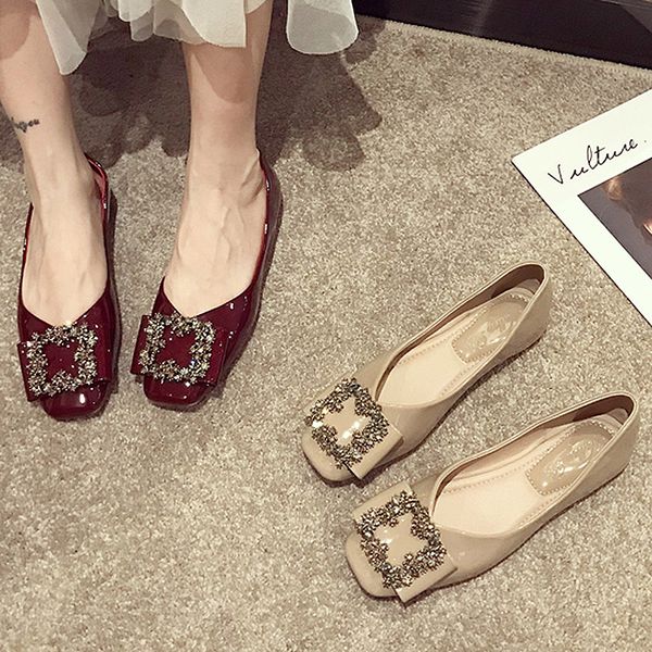 women flats patent leather boat shoes square toe slip on shoes ladies loafer metal crystal flat shallow female red 8219n, Black
women flats patent leather boat shoes square toe slip on shoes ladies loafer metal crystal flat shallow female red 8219n, Black