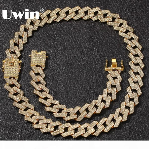 uwin ne+ba 20mm miami prong cuban chain 3 row gold color full iced out rhinestones necklace & bracelet mens hiphop jewelry set, Silver 
uwin ne+ba 20mm miami prong cuban chain 3 row gold color full iced out rhinestones necklace & bracelet mens hiphop jewelry set, Silver