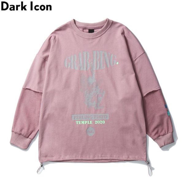 men's hoodies & sweatshirts dark printed adjustable hem men women patchwork sweatshirt round neck hipster, Black
men's hoodies & sweatshirts dark printed adjustable hem men women patchwork sweatshirt round neck hipster, Black