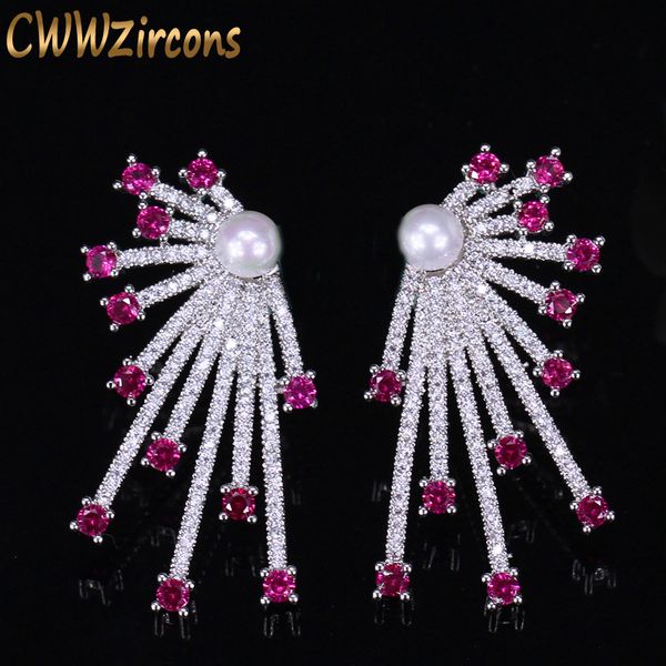 stud cwwzircons sparkly star design fashion red cz crystal pearl earring for women 2021 trendy 925 silver jewelry cz390, Golden;silver
stud cwwzircons sparkly star design fashion red cz crystal pearl earring for women 2021 trendy 925 silver jewelry cz390, Golden;silver