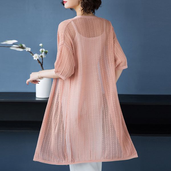 women linen cardigan hollow out knitwear summer spring long knit coat elegant see through knit outwear, White
women linen cardigan hollow out knitwear summer spring long knit coat elegant see through knit outwear, White