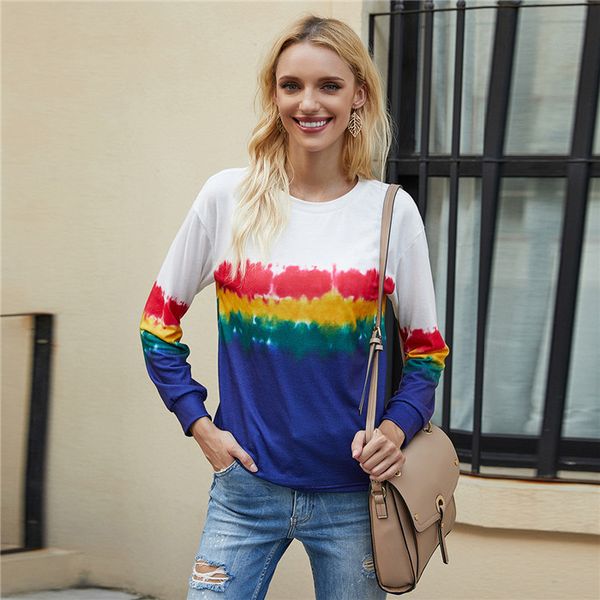 женская радуга gradient o-образным вырезом футболки женщина winhter осенних с длинным рукавом тонкий толстовки женщина высокой моды одежды, White
женская радуга gradient o-образным вырезом футболки женщина winhter осенних с длинным рукавом тонкий толстовки женщина высокой моды одежды, White