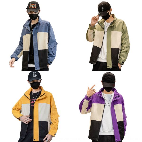 urban men's wear | 2020 spring and autumn new trend ins stand collar loose jacket men's color matching casual jacket, Black;brown
urban men's wear | 2020 spring and autumn new trend ins stand collar loose jacket men's color matching casual jacket, Black;brown