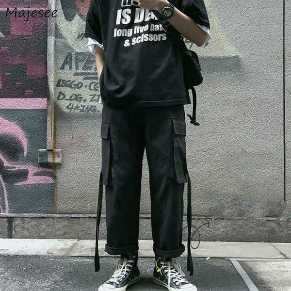 men's pants men casual pockets ankle-length leisure chic cargo trousers loose mens teens bundle all-match trendy korean style ulzzang, Black
men's pants men casual pockets ankle-length leisure chic cargo trousers loose mens teens bundle all-match trendy korean style ulzzang, Black