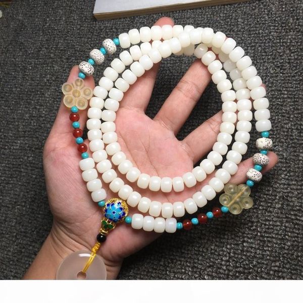 

aqua terra ясперс hand knotted ожерелье 108 мала ожерелье из бисера кисточкой ожерелья йога мала медитация jewelry prayer ожерелья c18120301, Silver