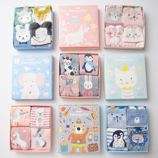 caramella 2019 popular new 4-pair cartoon children's children's baby socks gift box pure cotton baby socks, Pink;yellow
caramella 2019 popular new 4-pair cartoon children's children's baby socks gift box pure cotton baby socks, Pink;yellow