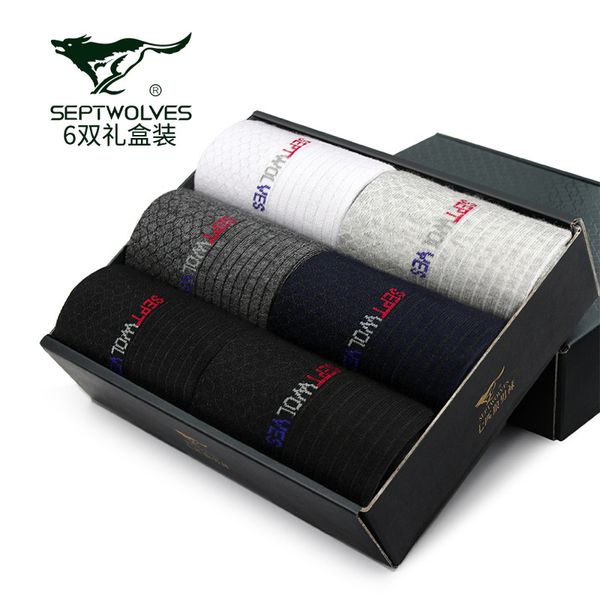 septwolves sports socks men's socks gift box cotton spring and summer medium thick box 6 pairs, Black
septwolves sports socks men's socks gift box cotton spring and summer medium thick box 6 pairs, Black