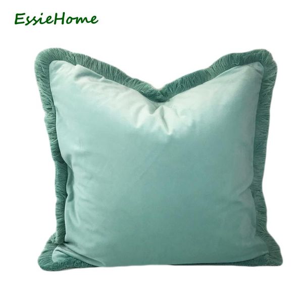essie home luxury velvet tassel trim cushion cover pillow case light green cotton matte velvet pillow decor
essie home luxury velvet tassel trim cushion cover pillow case light green cotton matte velvet pillow decor