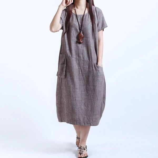 casual dresses summer women cotton linen short sleeve long loose maxi dress sundress clothes -5xl, Black;gray
casual dresses summer women cotton linen short sleeve long loose maxi dress sundress clothes -5xl, Black;gray