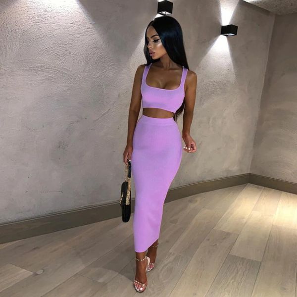 rib knit two piece set dress women 2020 summer neon vest crop and long skirt 2 piece suit club party midi dress hot, Gray
rib knit two piece set dress women 2020 summer neon vest crop and long skirt 2 piece suit club party midi dress hot, Gray