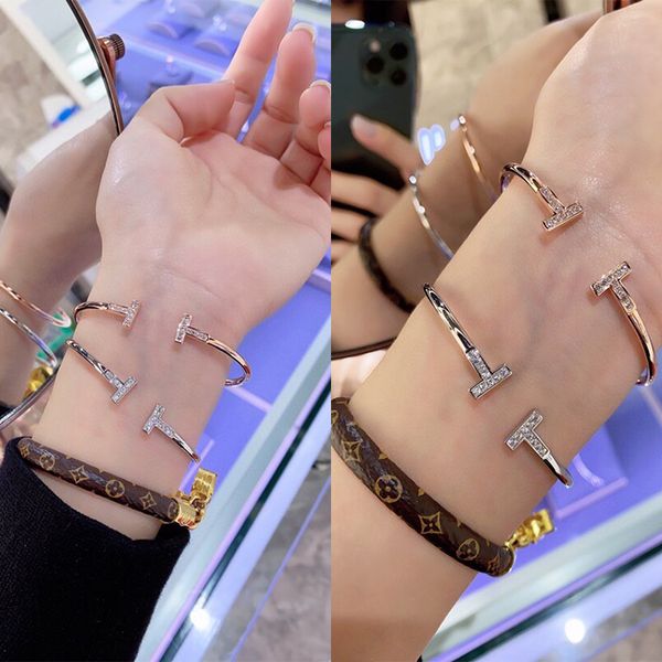 sterling silver bracelet female opening double t t-red star networks with simple models rose gold bracelet personality minority cold wind, Black
sterling silver bracelet female opening double t t-red star networks with simple models rose gold bracelet personality minority cold wind, Black