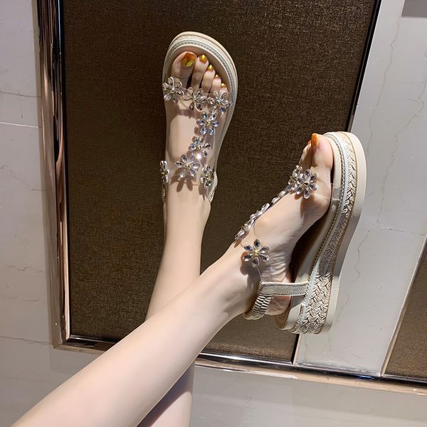 rhinestone sandals 2020 summer with heel sale of women's shoes womens wedges high heels suit female beige muffins shoe, Black 
rhinestone sandals 2020 summer with heel sale of women's shoes womens wedges high heels suit female beige muffins shoe, Black