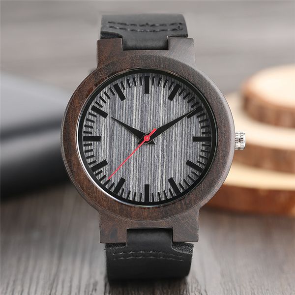vintage ebony wooden watch men's quartz hand-made wood clock with black genuine leather strap wristwatch gift reloj de madera, Slivery;brown
vintage ebony wooden watch men's quartz hand-made wood clock with black genuine leather strap wristwatch gift reloj de madera, Slivery;brown