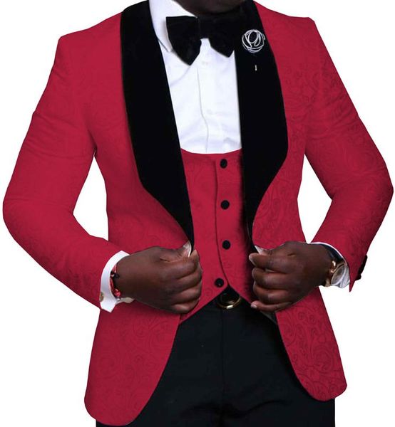 red mens suits 3 pieces floral jacquard black shawl lapel groomsmen tuxedos for wedding suits men (blazer+vest+pants, White;black
red mens suits 3 pieces floral jacquard black shawl lapel groomsmen tuxedos for wedding suits men (blazer+vest+pants, White;black