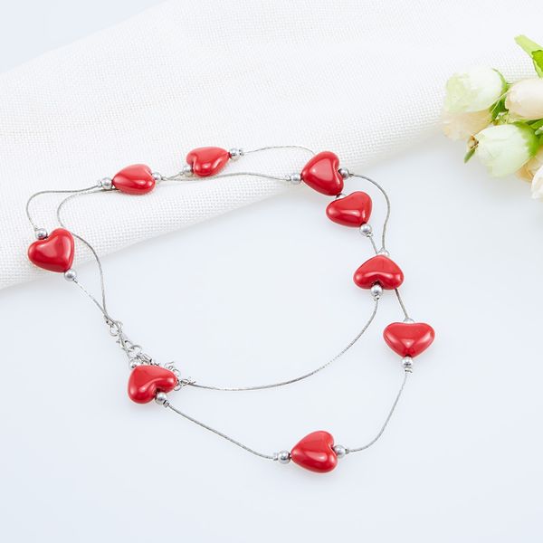 fashion design heart-shaped necklace acrylic peach heart gold wire chain copper positioning beads clothes banquet accessories, Silver
fashion design heart-shaped necklace acrylic peach heart gold wire chain copper positioning beads clothes banquet accessories, Silver