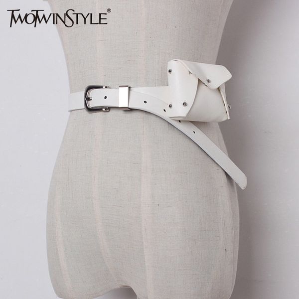 twotwinstyle 2020 pu leather wide waistband for women with small bag black women's belts accessories fashion tide, Black;brown 
twotwinstyle 2020 pu leather wide waistband for women with small bag black women's belts accessories fashion tide, Black;brown