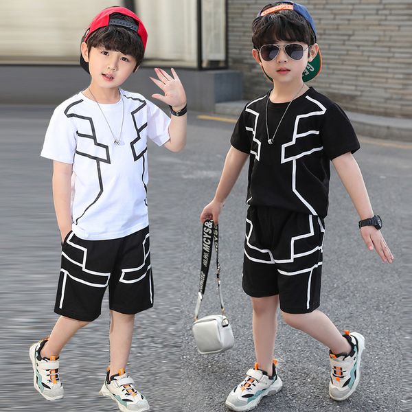 fashion kids boys clothes set summer teenage letter short sleeve tshirts pants children suit 2020 sports clothing for boys 2 pcs, White
fashion kids boys clothes set summer teenage letter short sleeve tshirts pants children suit 2020 sports clothing for boys 2 pcs, White