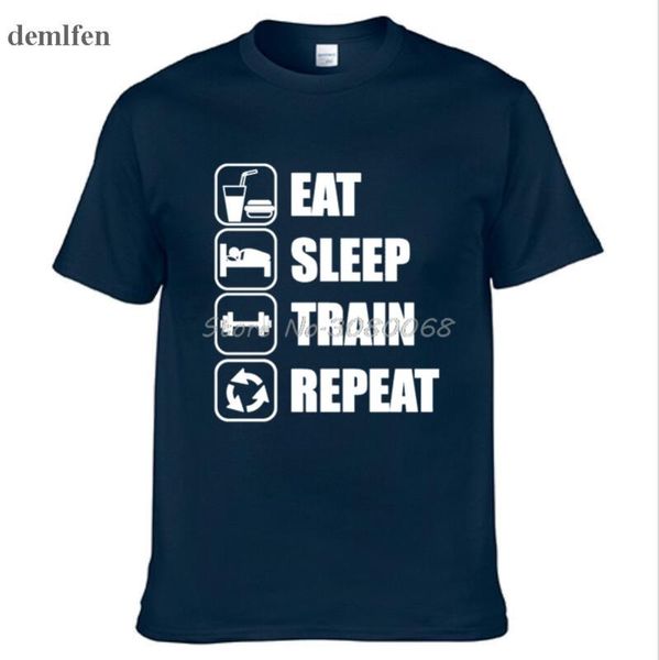 summer male cotton tees eat sleep train repeat novelty design men's t-shirt o-neck short sleeve t shirt, White;black
summer male cotton tees eat sleep train repeat novelty design men's t-shirt o-neck short sleeve t shirt, White;black