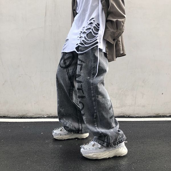 uncledonjm high street graffiti hand-painted painting hip-hop street decadent style harajuku loose men and women denim trousers, Blue
uncledonjm high street graffiti hand-painted painting hip-hop street decadent style harajuku loose men and women denim trousers, Blue
