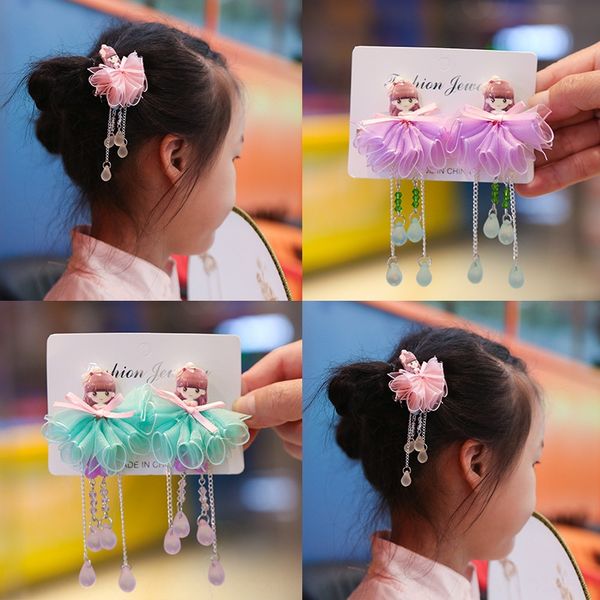 t6hl5 children's hanfu headdress antique hairpin super headwear costume ancient costume fairy sweet cartoon tassel pair clip girl, Slivery;white
t6hl5 children's hanfu headdress antique hairpin super headwear costume ancient costume fairy sweet cartoon tassel pair clip girl, Slivery;white
