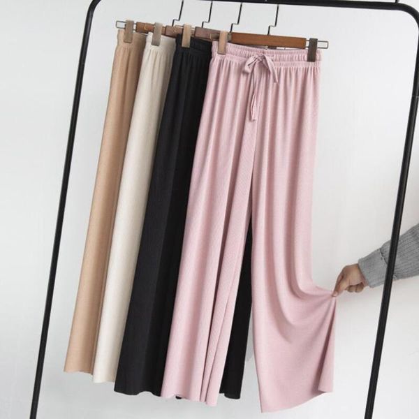women's pants & capris 2021 fashion women casual straight pant summer elastic waist slim fit high loose wide leg trousers female, Black;white
women's pants & capris 2021 fashion women casual straight pant summer elastic waist slim fit high loose wide leg trousers female, Black;white