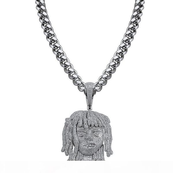 lil pump the same head pendant zircon-studded hip-hop necklace european and american rap singer's ornaments, Silver
lil pump the same head pendant zircon-studded hip-hop necklace european and american rap singer's ornaments, Silver